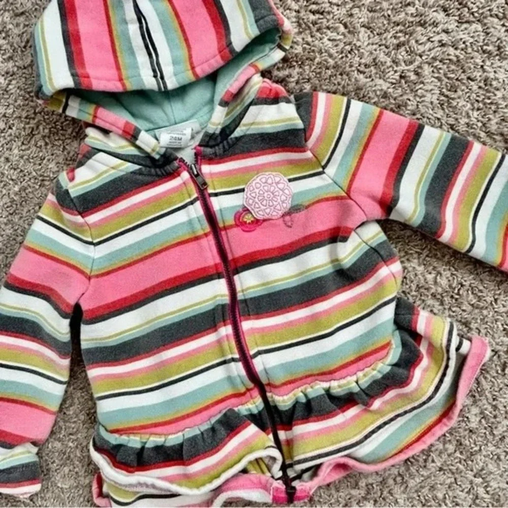 Genuine Kids from OshKosh Baby I Striped Hoodie Pants Outfit Set‎ I Size 24M EUC